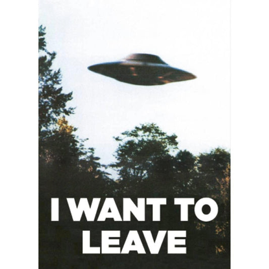 I Want To Leave UFO Rectangular Magnet | Refrigerator Magnetic Surface Decor-Ephemera-The Bullish Store