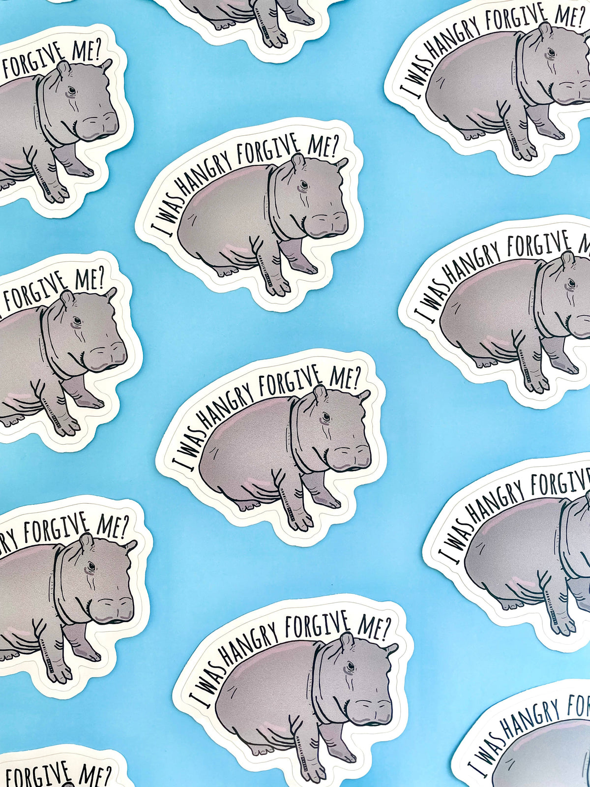 I Was Hangry, Forgive Me? Hippo Vinyl Sticker