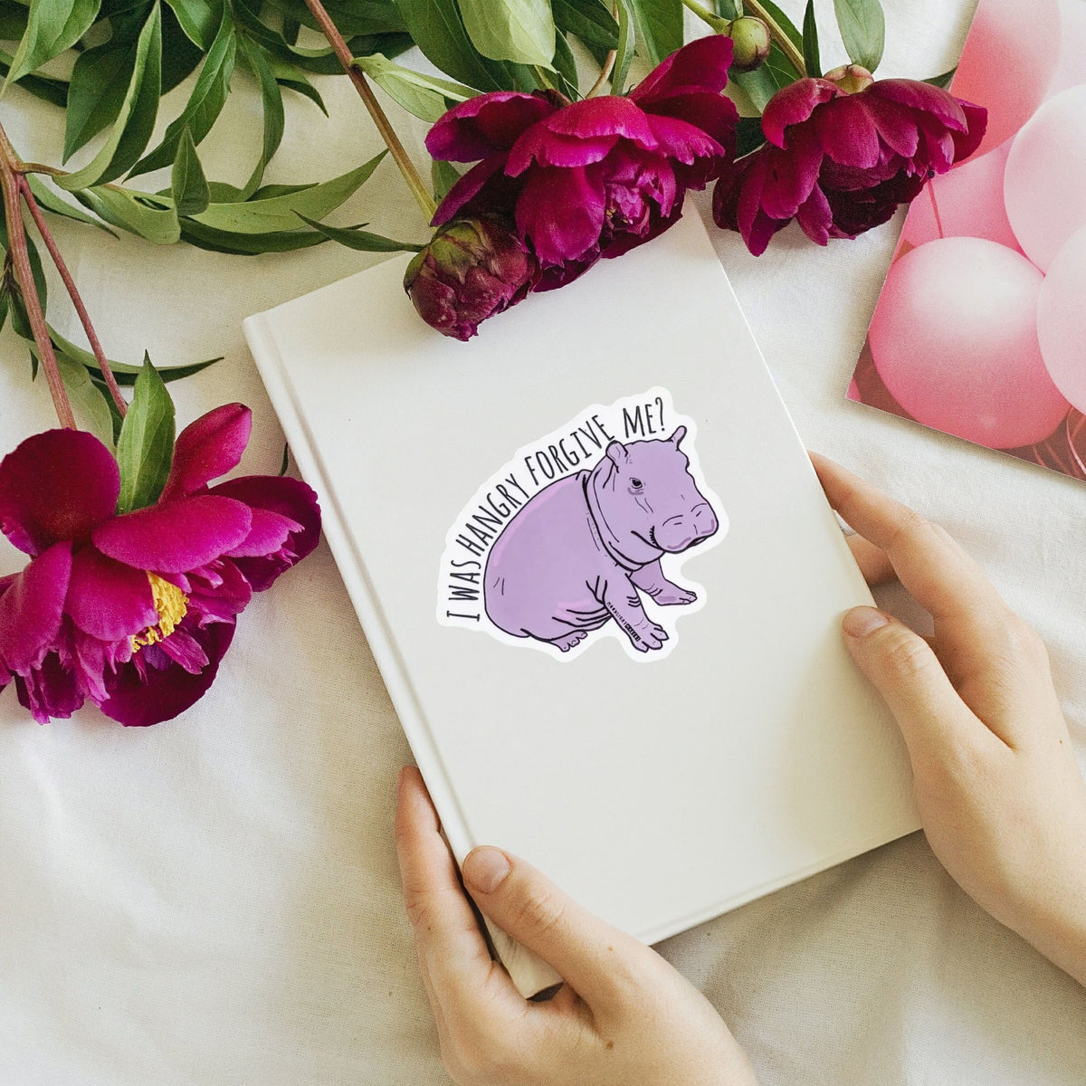 I Was Hangry, Forgive Me? Hippo Vinyl Sticker