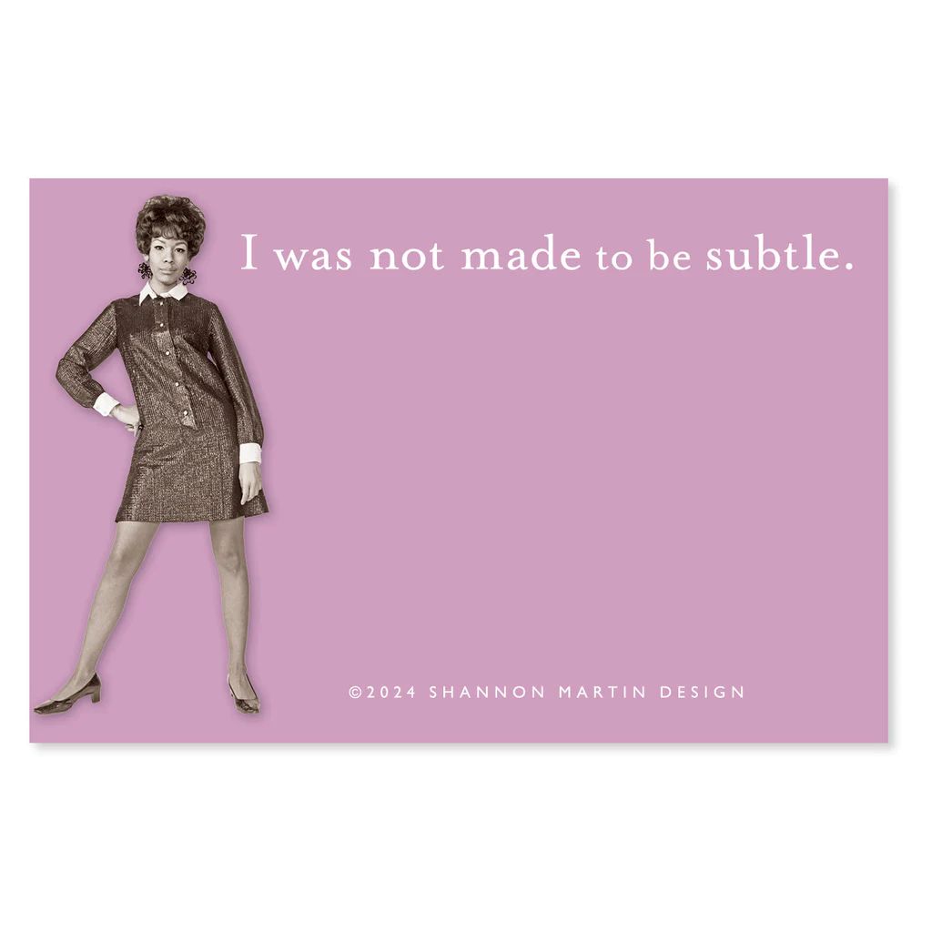 I Was Not Made To Be Subtle Sticky Notes in Purple | Retro Stationery