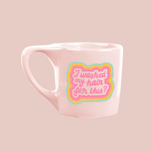 I Washed My Hair For This Element Mugs | Retro Coffee Cup in Pink