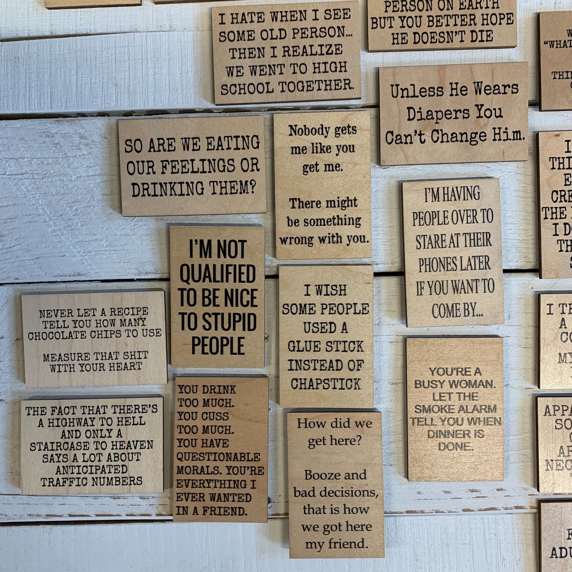 I Wish Some People Used A Glue Stick Funny Wood Refrigerator Magnet | 2" x 3"