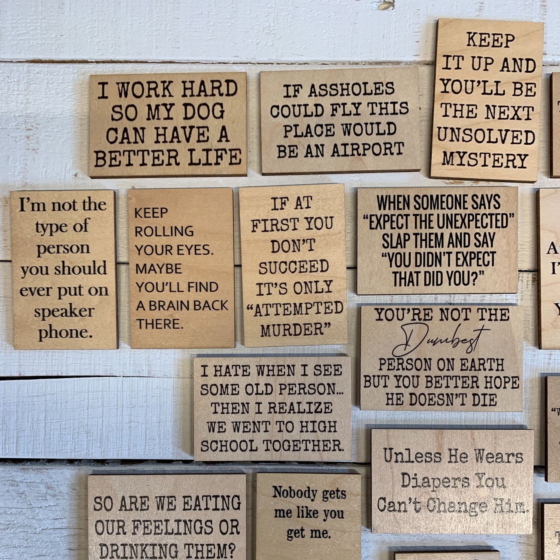 I Work Hard So My Dog Can Have A Better Life Refrigerator Wood Magnet | Rectangular Wooden Decor | 2" x 3"