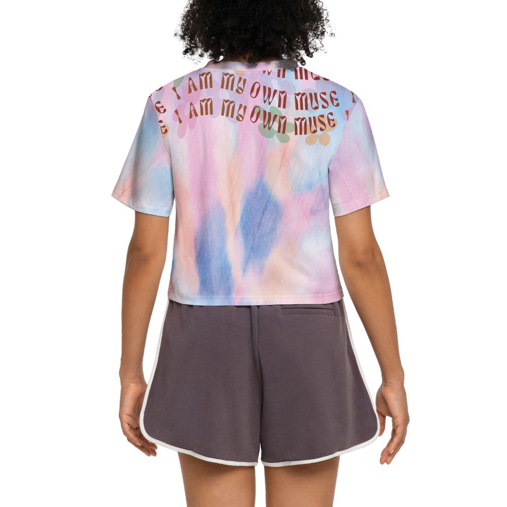 I am My Own Muse Women's Cropped T-shirt in Multicolor Pastel