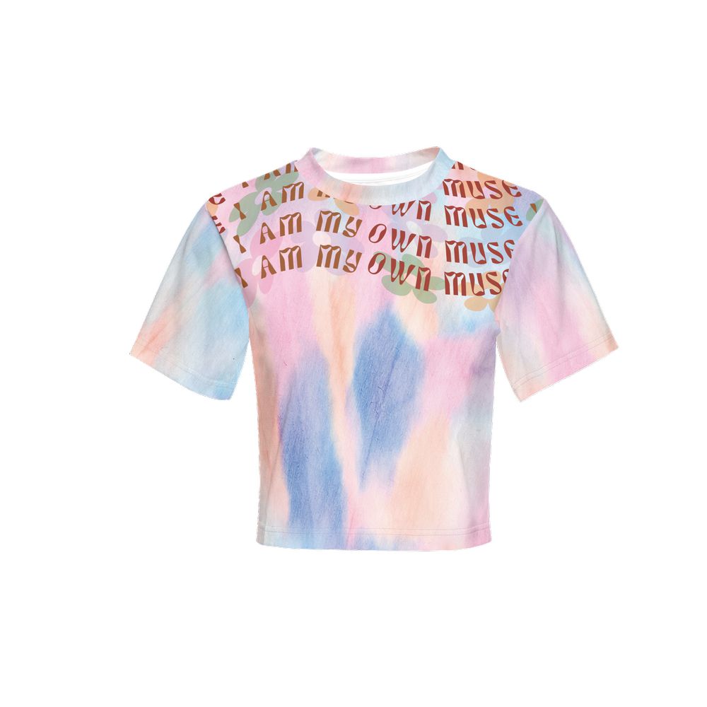 I am My Own Muse Women's Cropped T-shirt in Multicolor Pastel