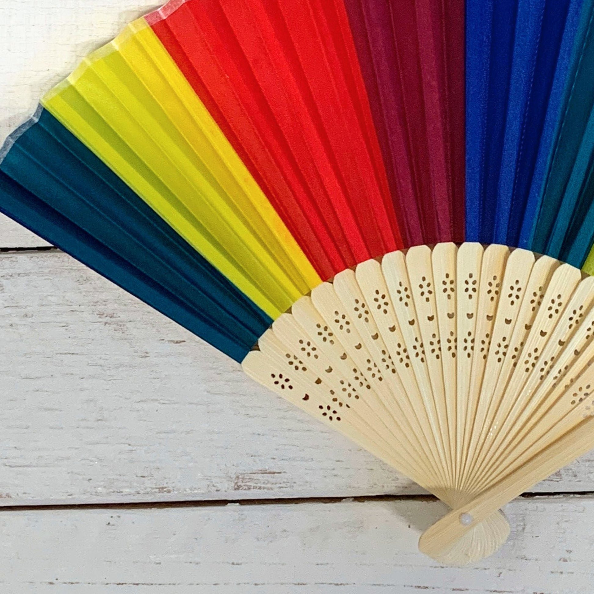 I'M A FAN OF THE GAY COMMUNITY Rainbow Folding Pride Fan | LGBTQ Pride Item, Parade Accessory