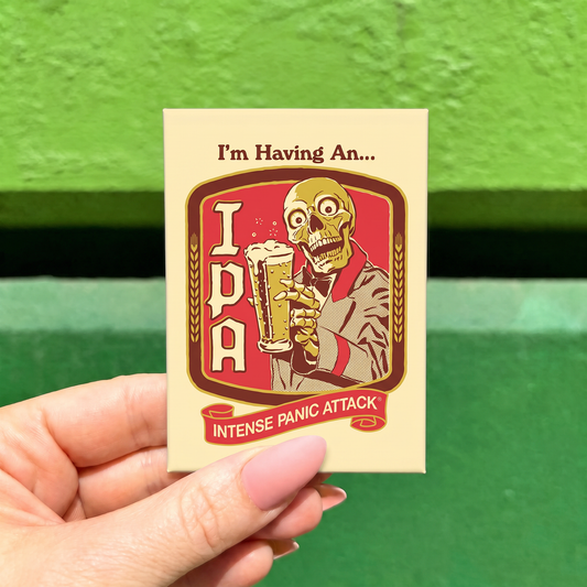 IPA Intense Panic Attack Funny Magnet | Retro Sarcastic Humor Fridge Magnet Art by Steven Rhodes | 2.5" X 3.5"-Ephemera-The Bullish Store