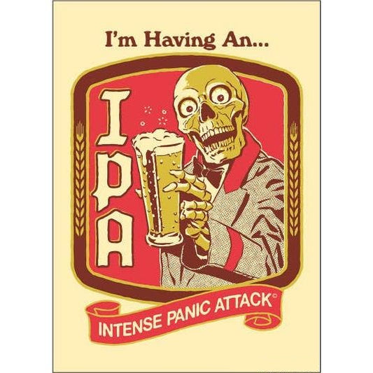 IPA Intense Panic Attack Funny Magnet | Retro Sarcastic Humor Fridge Magnet Art by Steven Rhodes | 2.5" X 3.5"-Ephemera-The Bullish Store