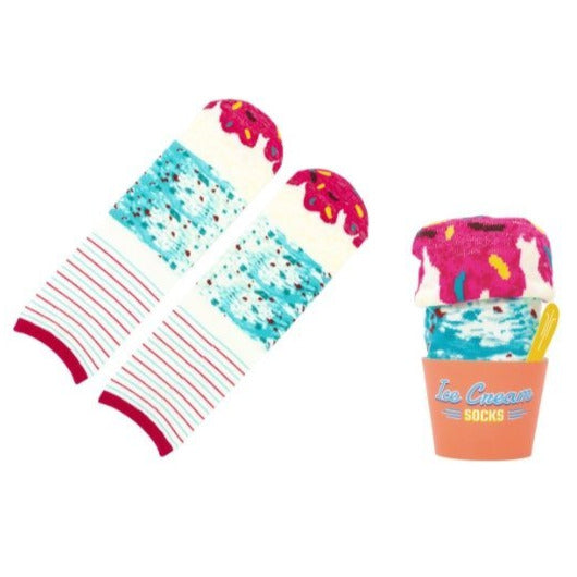 Ice Cream Socks in Mixed Berry Cheesecake | Cute Women's Socks Rolled Up as Ice Cream for Gifting
