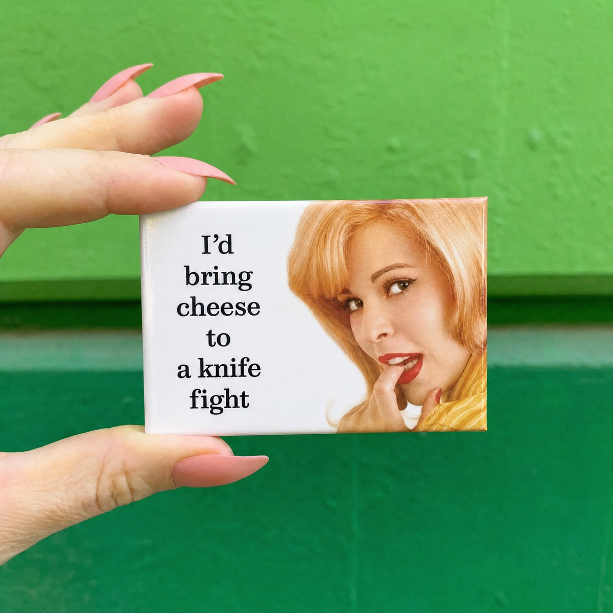 I'd Bring Cheese to a Knife Fight Funny Magnet | Sarcastic Novelty Fridge Magnet-Ephemera-The Bullish Store