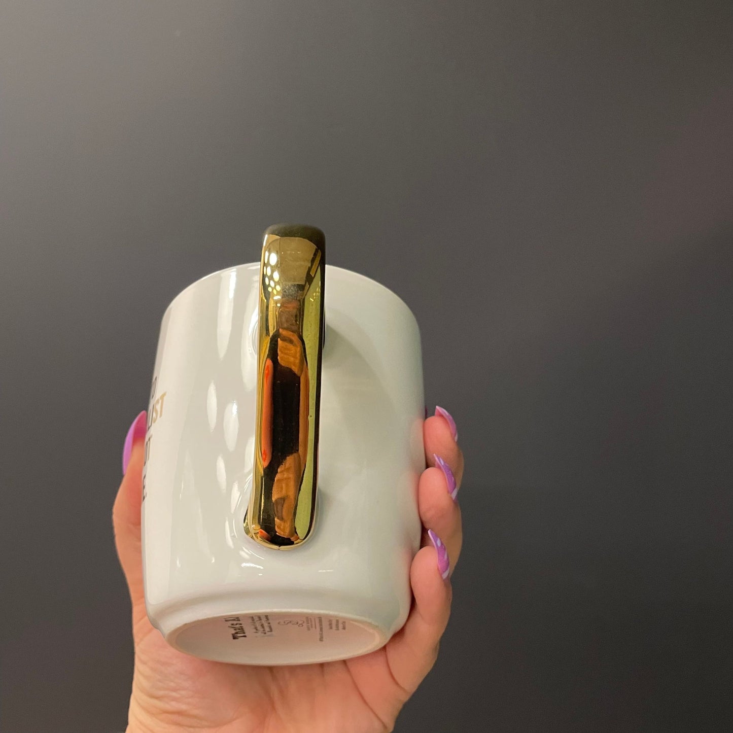 I'd Love To Be A Minimalist Gold Handle Mug | Stoneware Coffee Tea Cup | 16oz