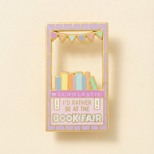I’d Rather Be At The Scholastic Book Fair Enamel Pin | Nostalgic Teacher & Book Lover Hard Lapel Pin