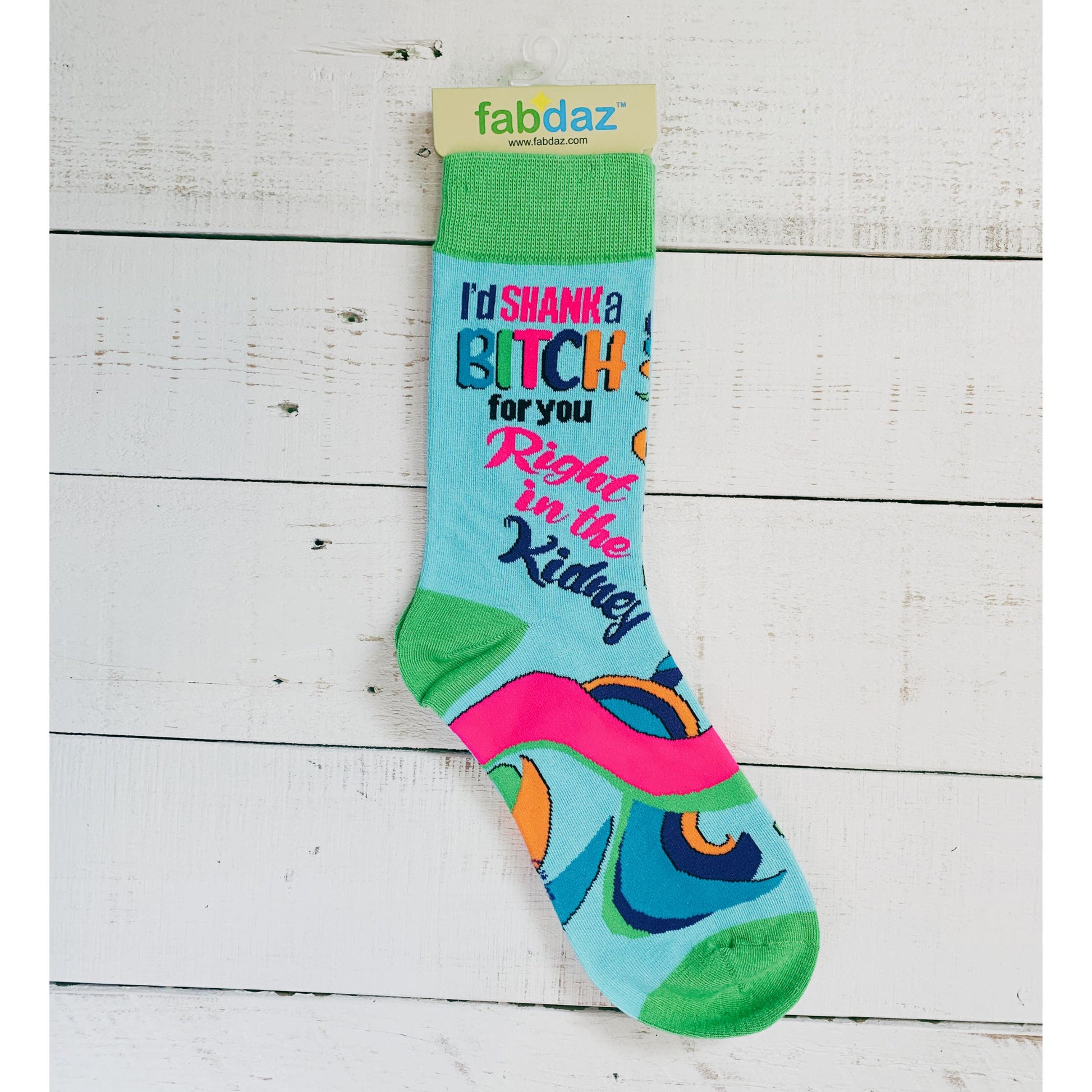 I'd Shank a Bitch for You Right in The Kidney Ladies' Socks | Funny Women's Novelty Crew Socks