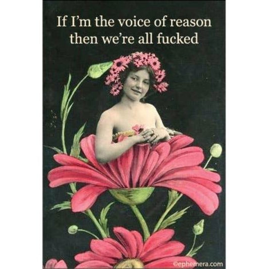 If I’m the Voice of Reason, Then We’re All F****d Funny Magnet | Sarcastic Humor Fridge Magnet-Ephemera-The Bullish Store
