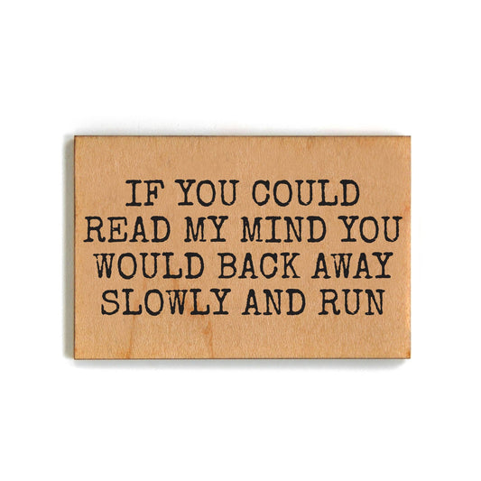 If You Could Read My Mind Funny Refrigerator Wood Magnet | Rectangular Wooden Decor | 2" x 3"