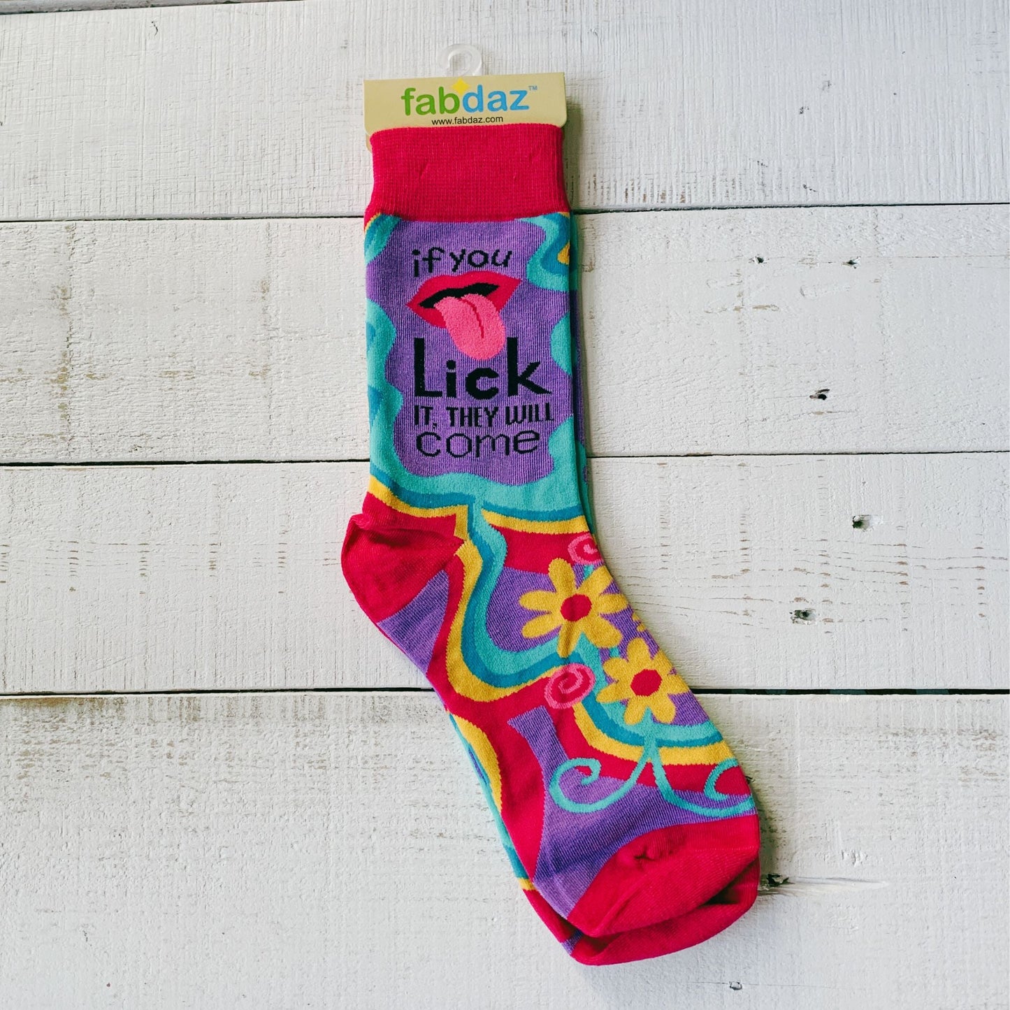If You Lick It They Will Come Funny Women's Crew Socks
