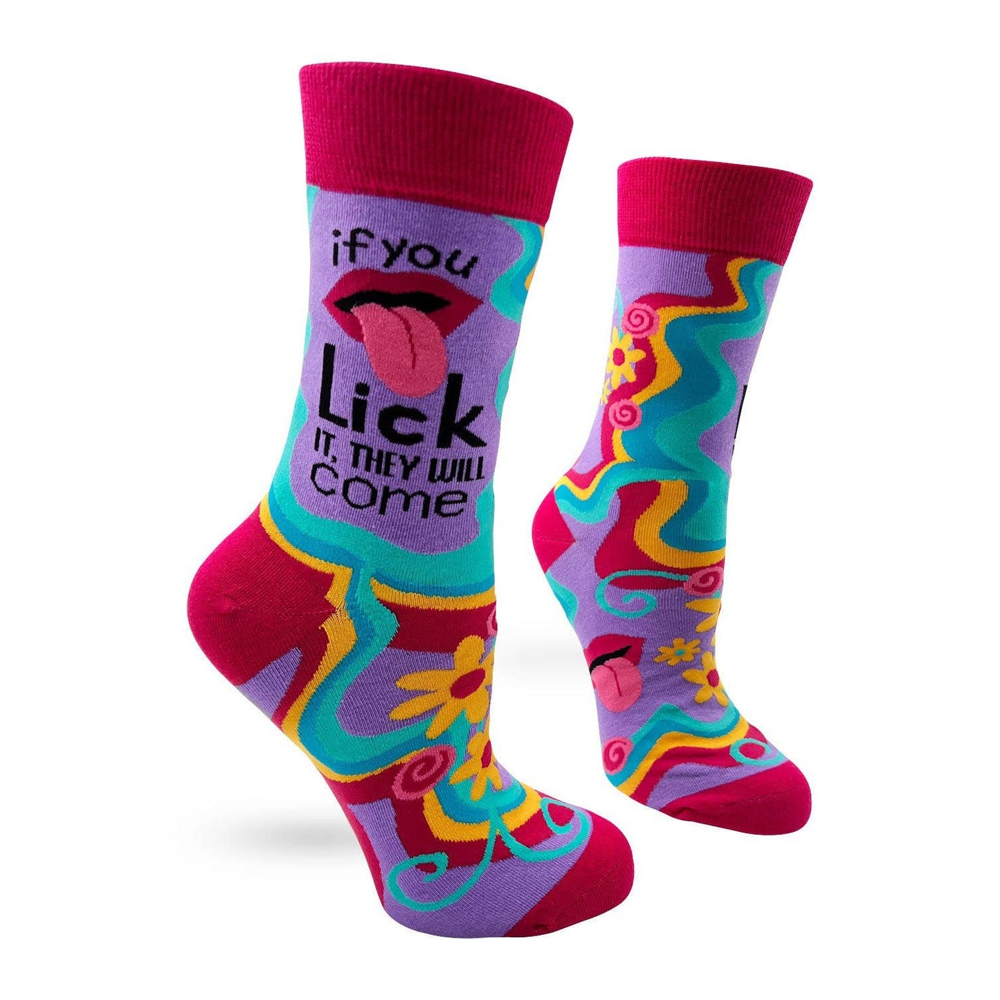 If You Lick It They Will Come Funny Women's Crew Socks