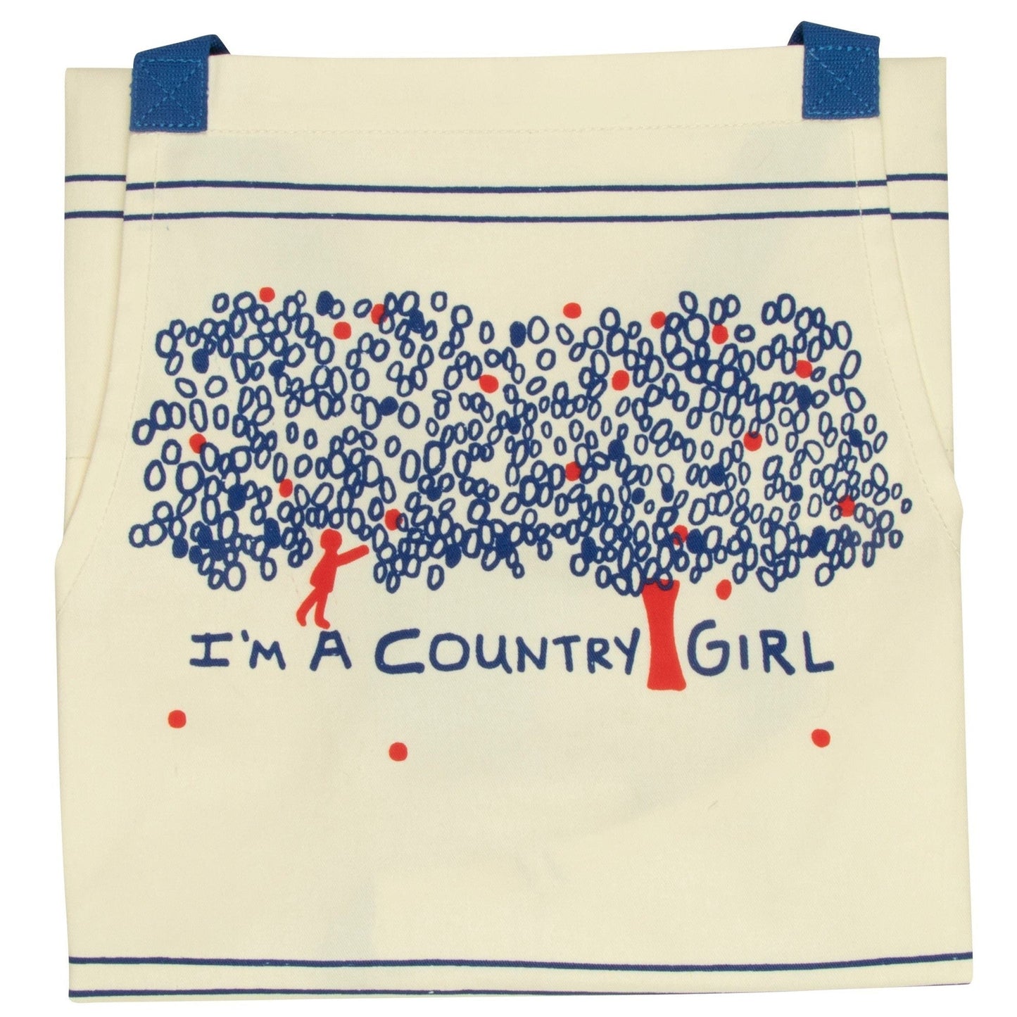 I'm A Country Girl Funny Cooking and BBQ Apron 2 Pockets Adjustable Strap 100% Cotton | BlueQ at GetBullish