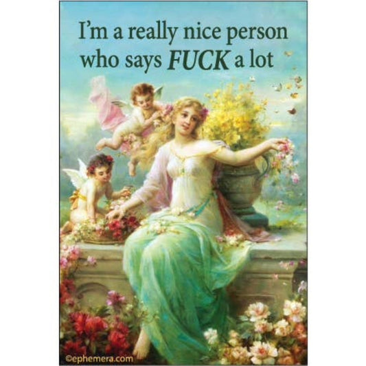 I'm A Really Nice Person Who Says Fuck A Lot Magnet-Ephemera-The Bullish Store