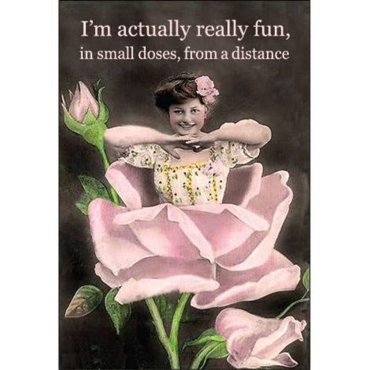 I’m Actually Really Fun, in Small Doses, from a Distance Fridge Magnet | Funny Introvert Vintage Magnet-Ephemera-The Bullish Store