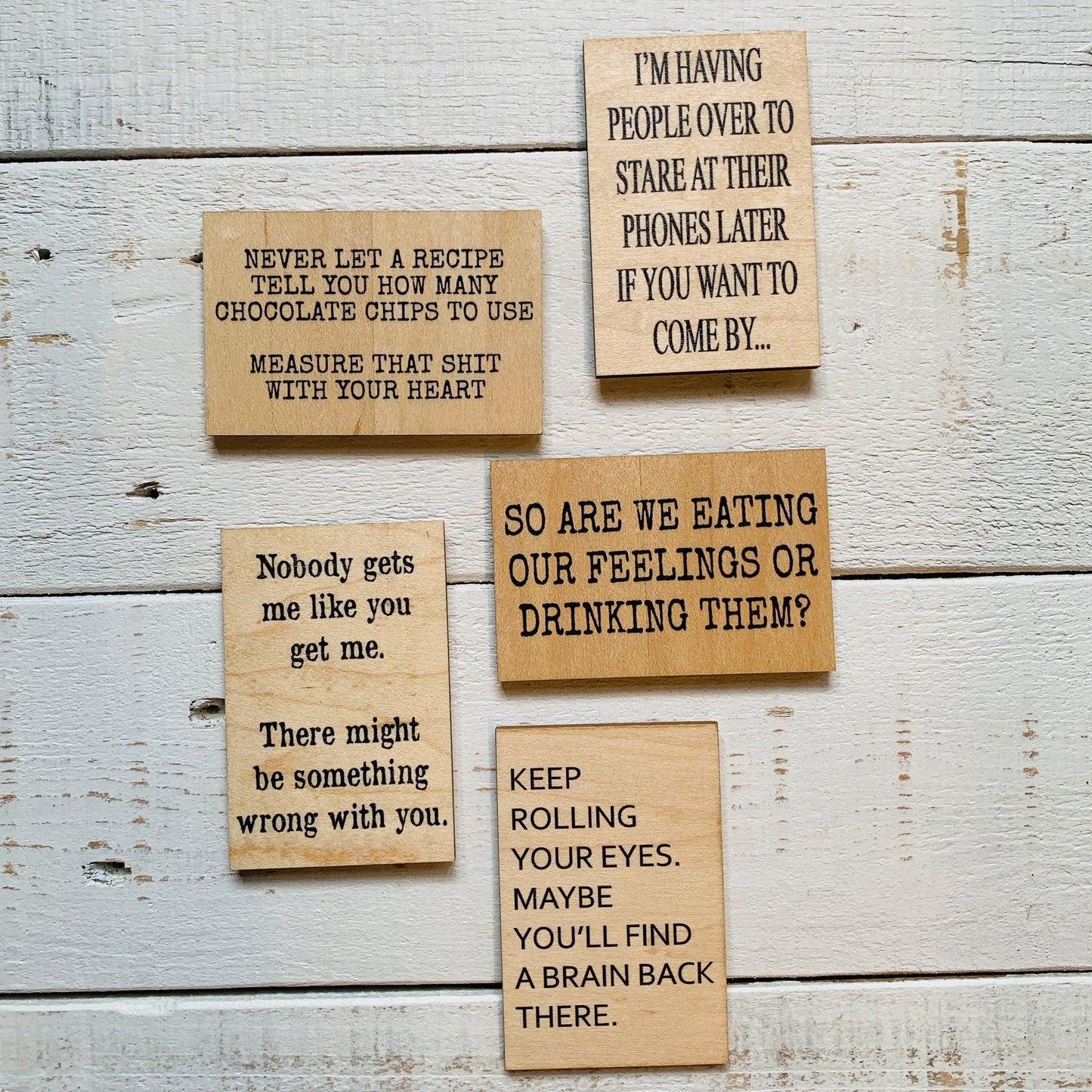 I'm Having People Over To Stare At Their Phones Funny Wood Refrigerator Magnet | 2" x 3"