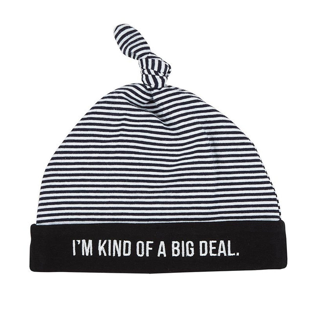 I'm Kind Of A Big Deal Knit Hat | Baby Black Striped Cap | 6-12 months