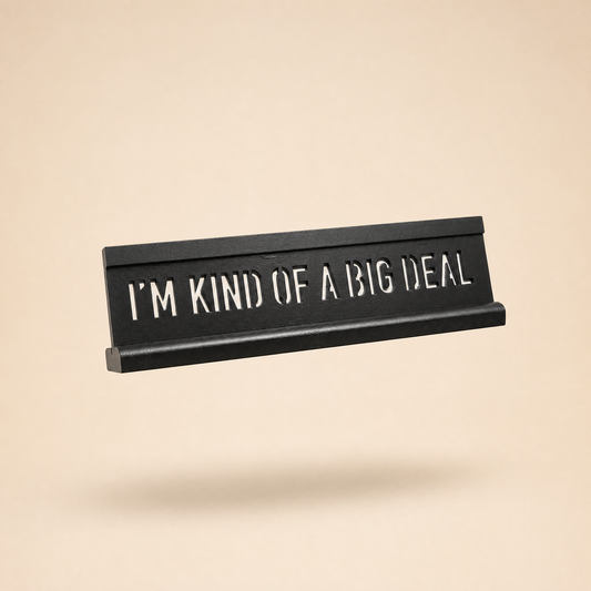 I'm Kind of a Big Deal Desk Plaque | 10" x 3" Cut-Out Lettering Funny Desk Sign