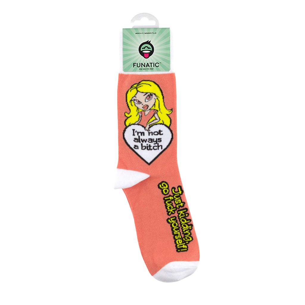 I'm Not Always a Bitch, Just Kidding Go F*** Yourself Socks | Funny & Snarky Crew Socks