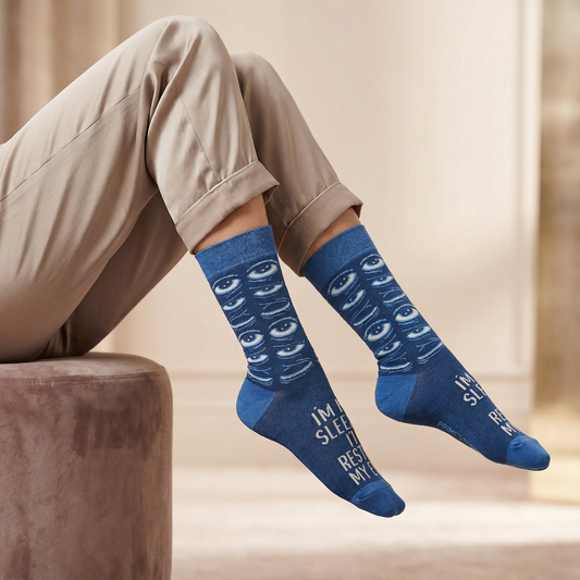 I'm Not Sleeping I'm Just Resting My Eyes Socks | Sleepy Tired Eyes Novelty Socks