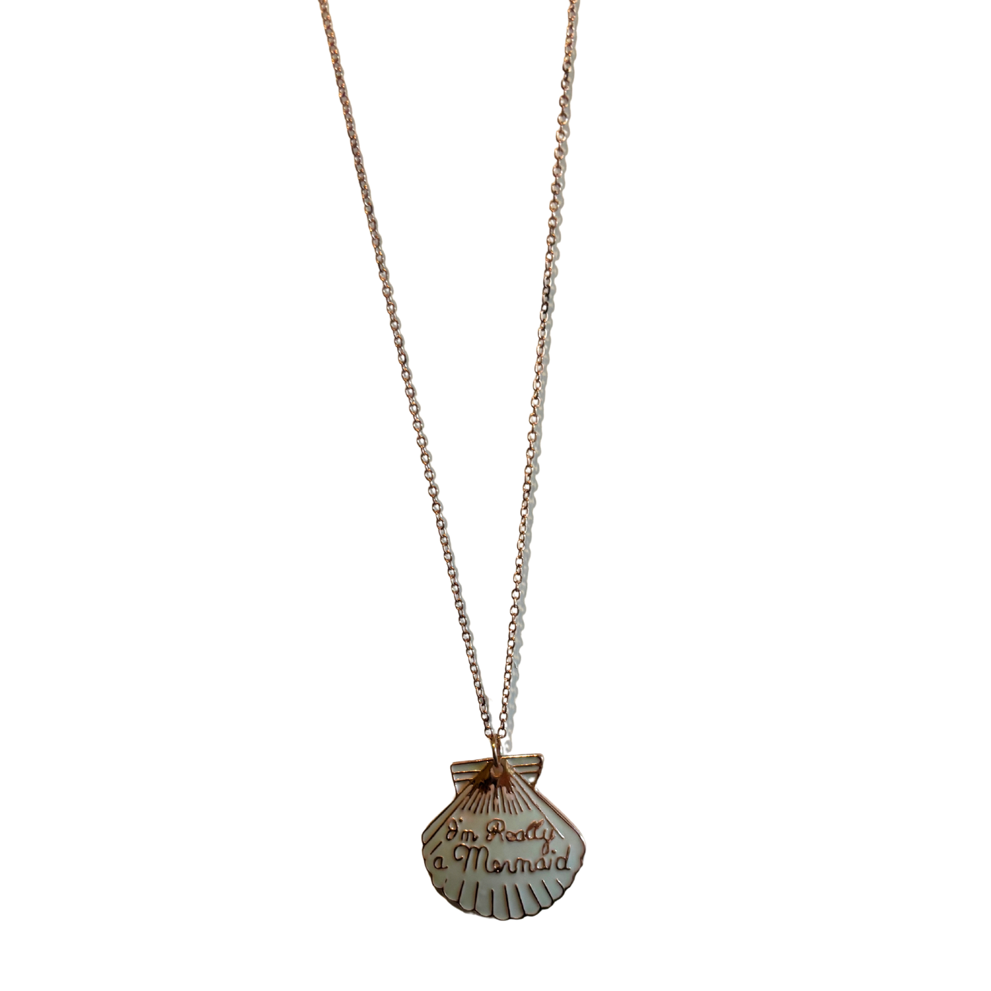 I'm Really a Mermaid Enamel Necklace | Gold Chain Pendant