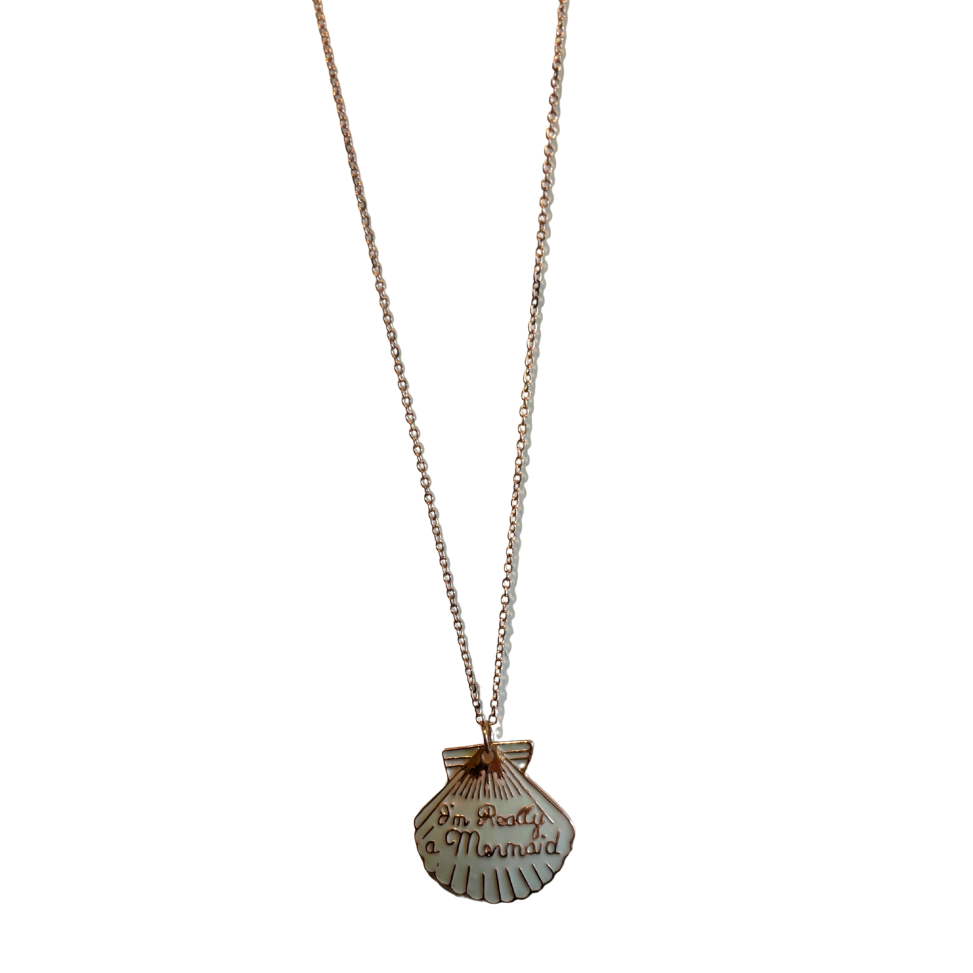 I'm Really a Mermaid Enamel Necklace | Gold Chain Pendant