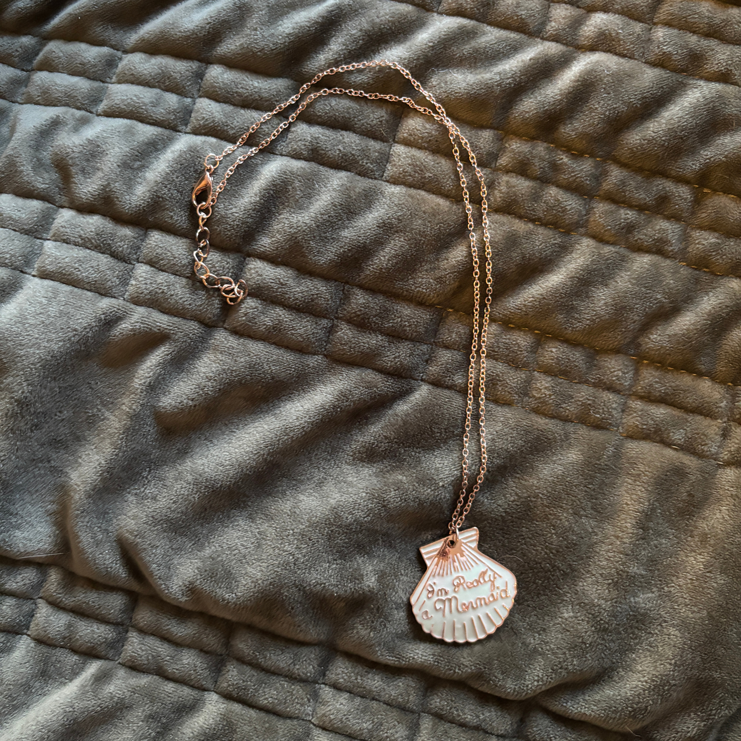 I'm Really a Mermaid Enamel Necklace | Gold Chain Pendant