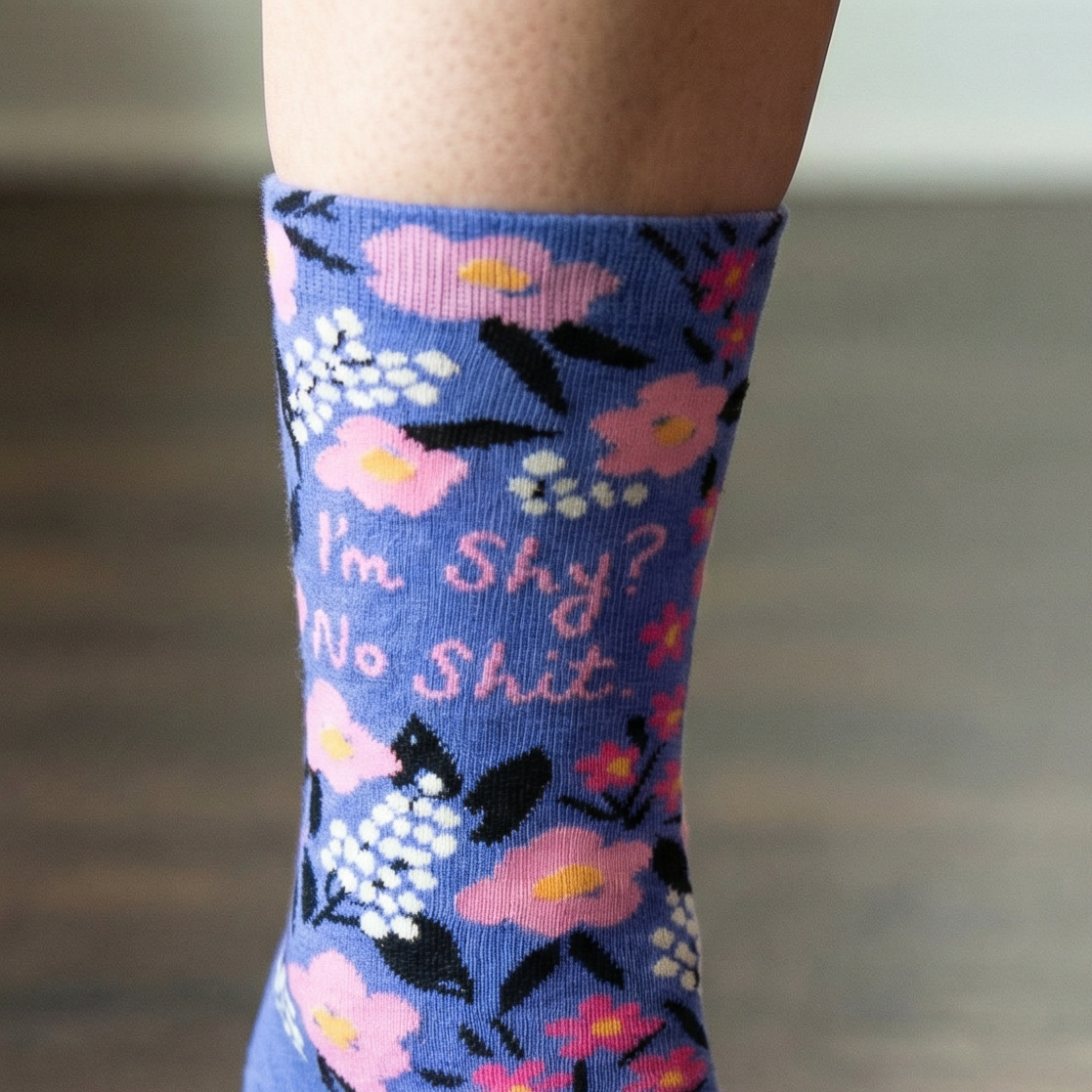 I'm Shy? No Shit Women's Crew Socks | BlueQ at GetBullish