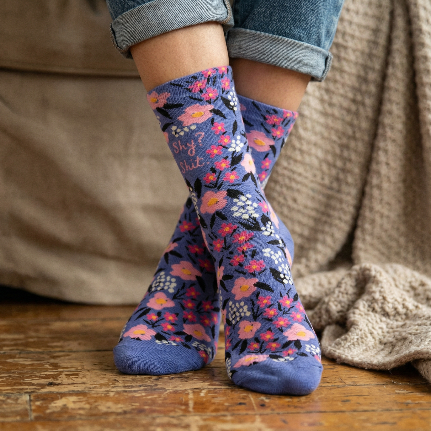 I'm Shy? No Shit Women's Crew Socks | BlueQ at GetBullish