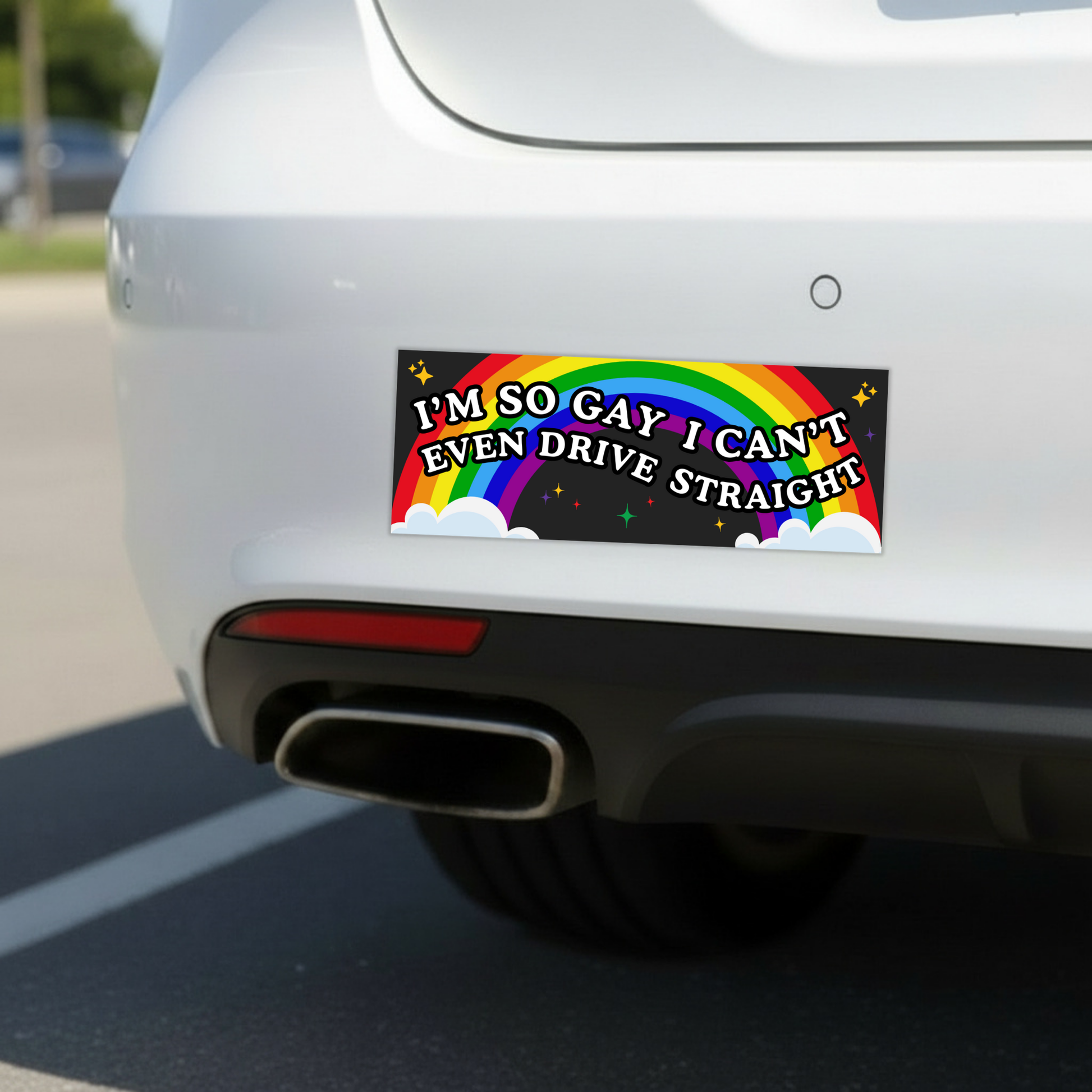 I'm So Gay I Can't Even Drive Straight Car Magnet | Funny Bumper Magnet-Sleazy Greetings-The Bullish Store