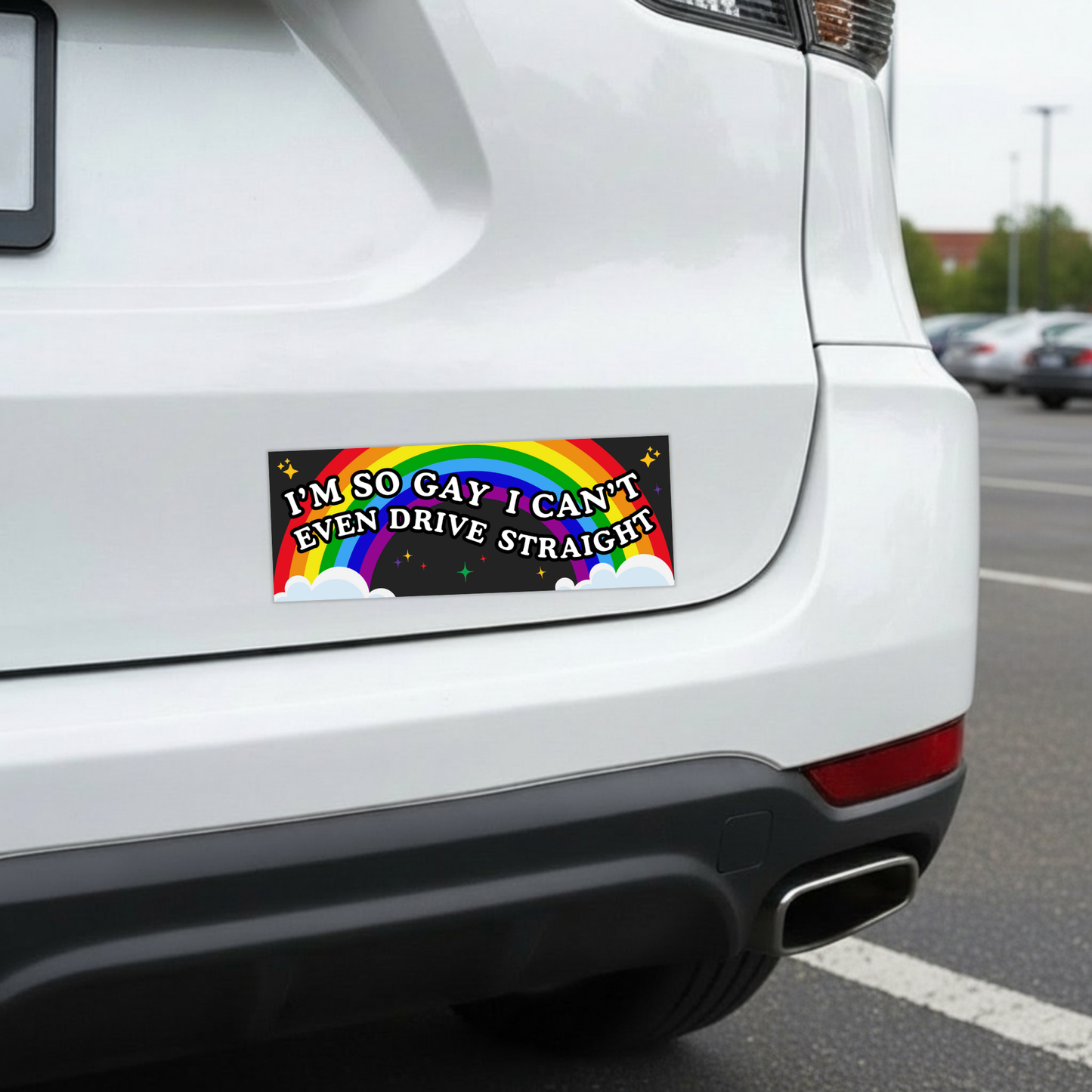 I'm So Gay I Can't Even Drive Straight Car Magnet | Funny Bumper Magnet-Sleazy Greetings-The Bullish Store