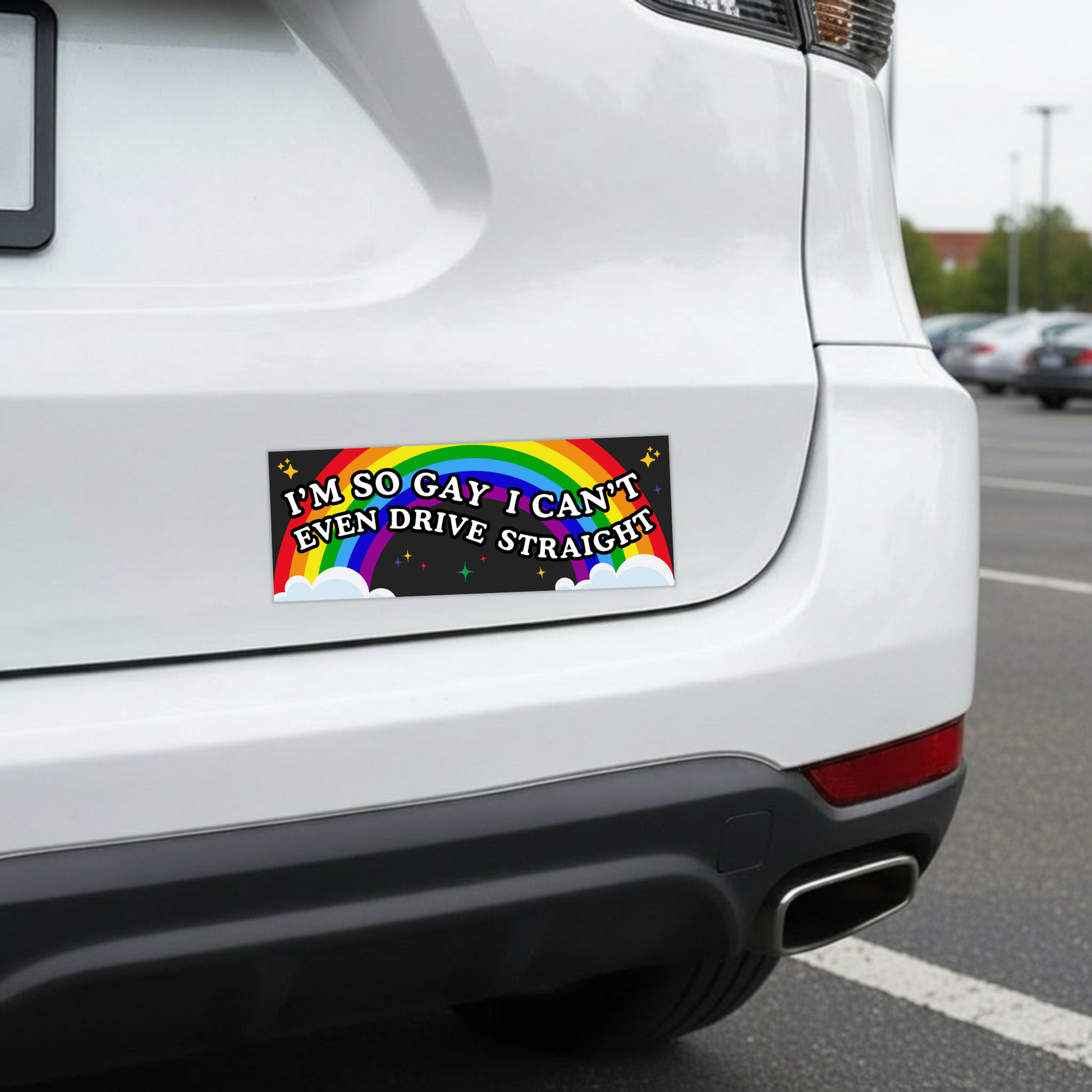 I'm So Gay I Can't Even Drive Straight Car Magnet | Funny Bumper Magnet-Sleazy Greetings-The Bullish Store