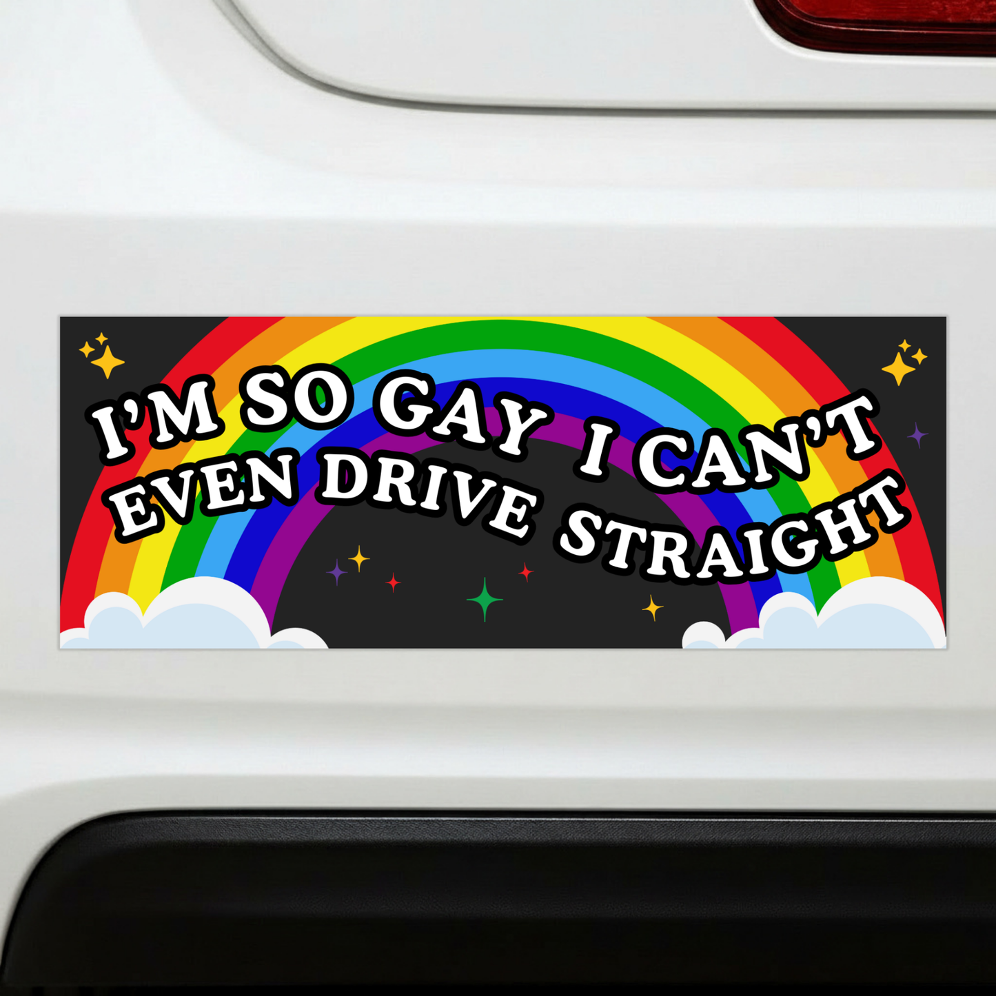 I'm So Gay I Can't Even Drive Straight Car Magnet | Funny Bumper Magnet-Sleazy Greetings-The Bullish Store