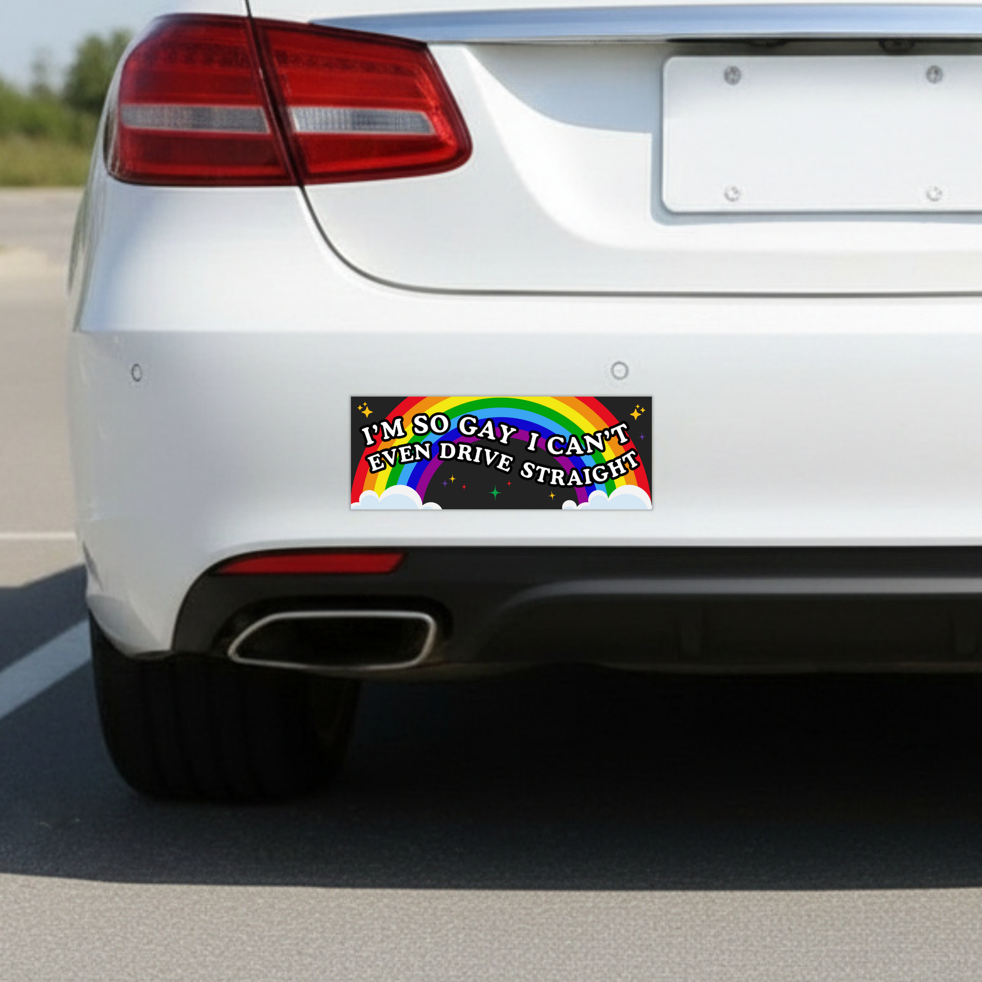 I'm So Gay I Can't Even Drive Straight Car Magnet | Funny Bumper Magnet-Sleazy Greetings-The Bullish Store
