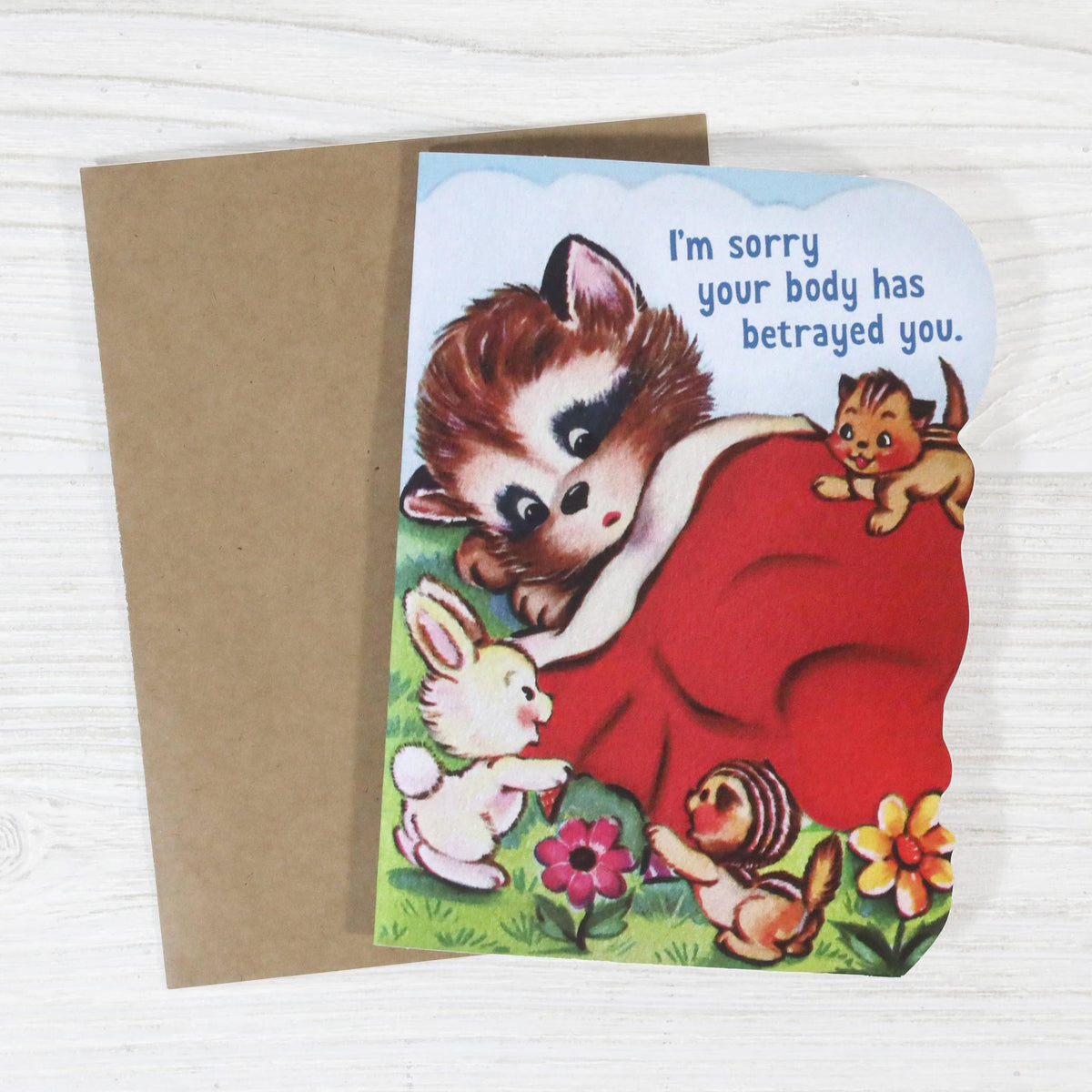 Aorry Card I'm Sorry Your Body Has Betrayed You Blank Funny Get Well Card – The ...