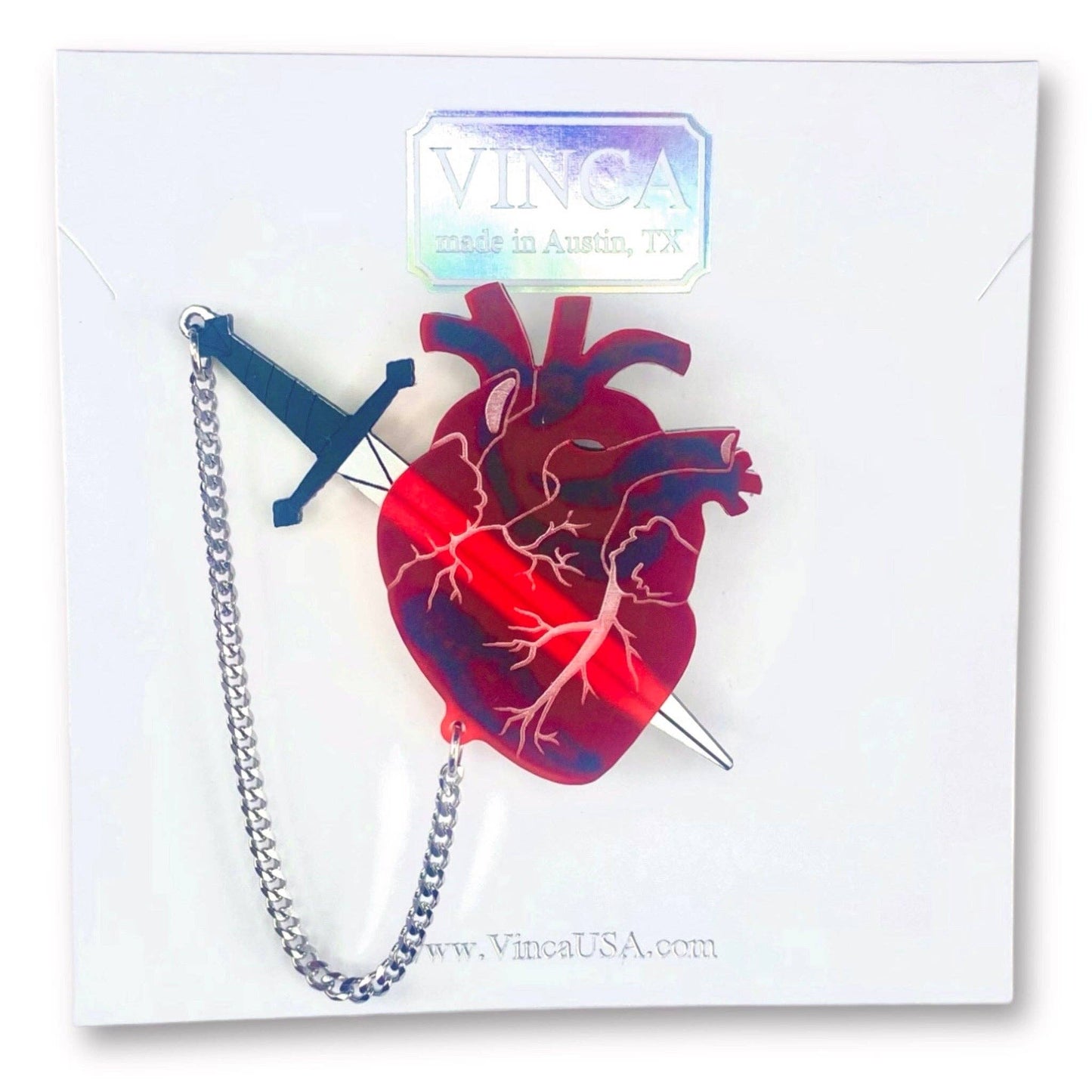 I’m Sword o’ A Big Deal Brooch | Anatomical Heart with Removable Sword Pin