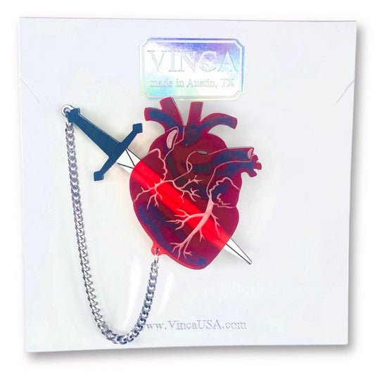 I’m Sword o’ A Big Deal Brooch | Anatomical Heart with Removable Sword Pin