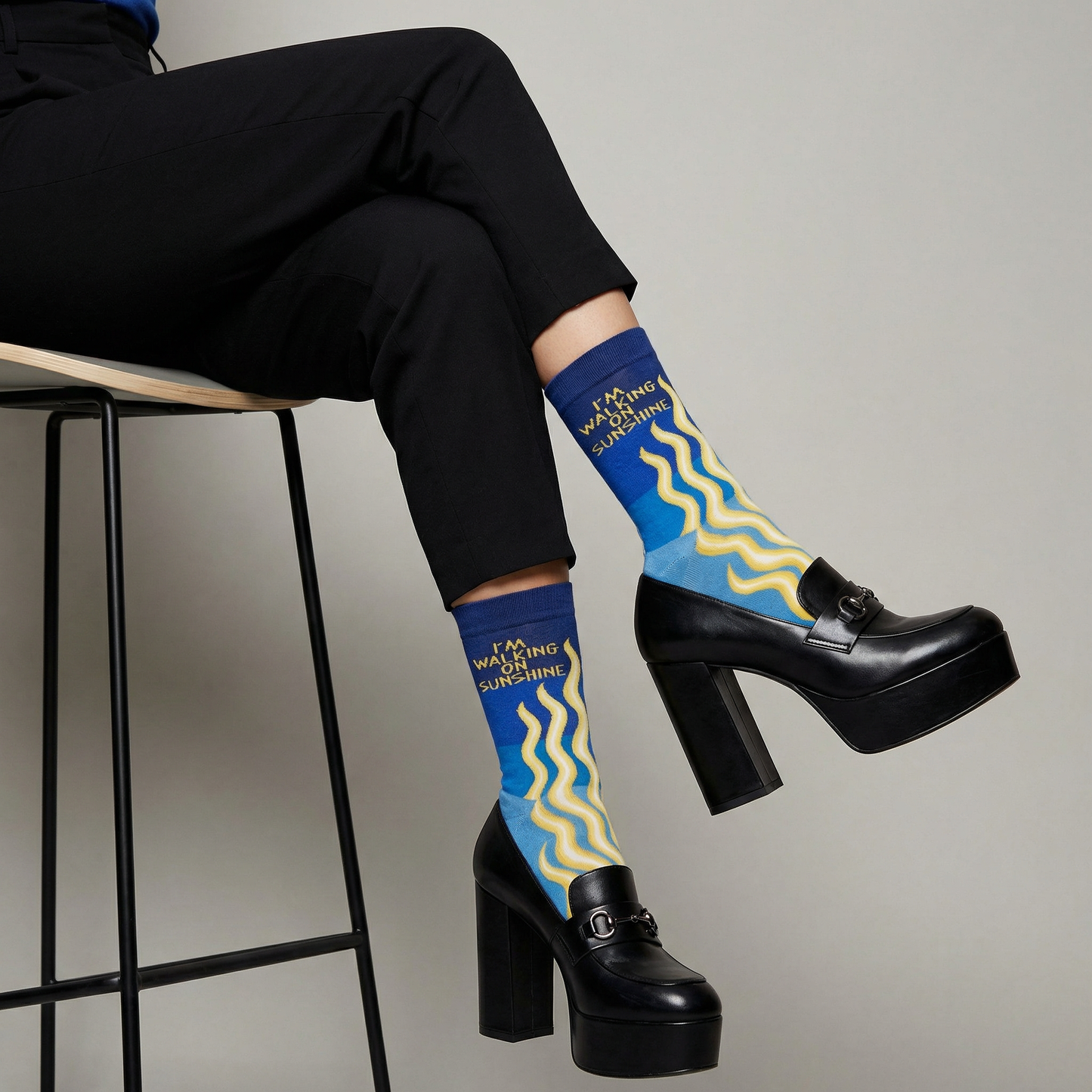 I’m Walking On Sunshine Socks | Colorful Sun Ray Crew Socks