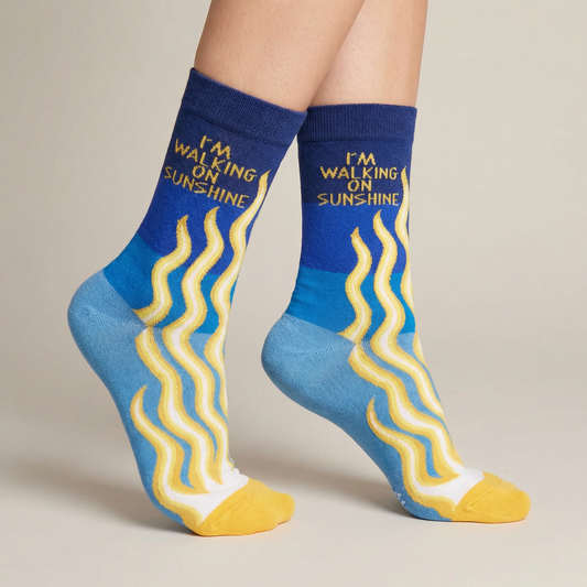 I’m Walking On Sunshine Socks | Colorful Sun Ray Crew Socks