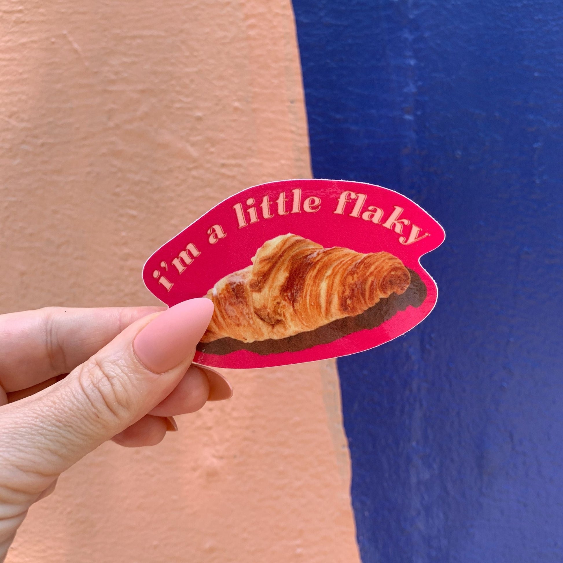 I’m a Little Flaky Croissant Sticker | Vinyl Die Cut Decal