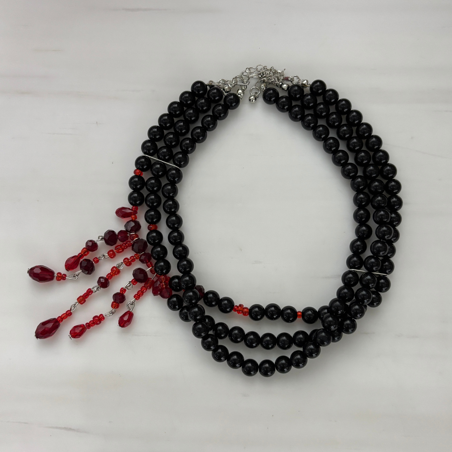Immortal Beheaded Choker | Blood Drop and Pearl Bead Necklace-Paper & Quartz-The Bullish Store