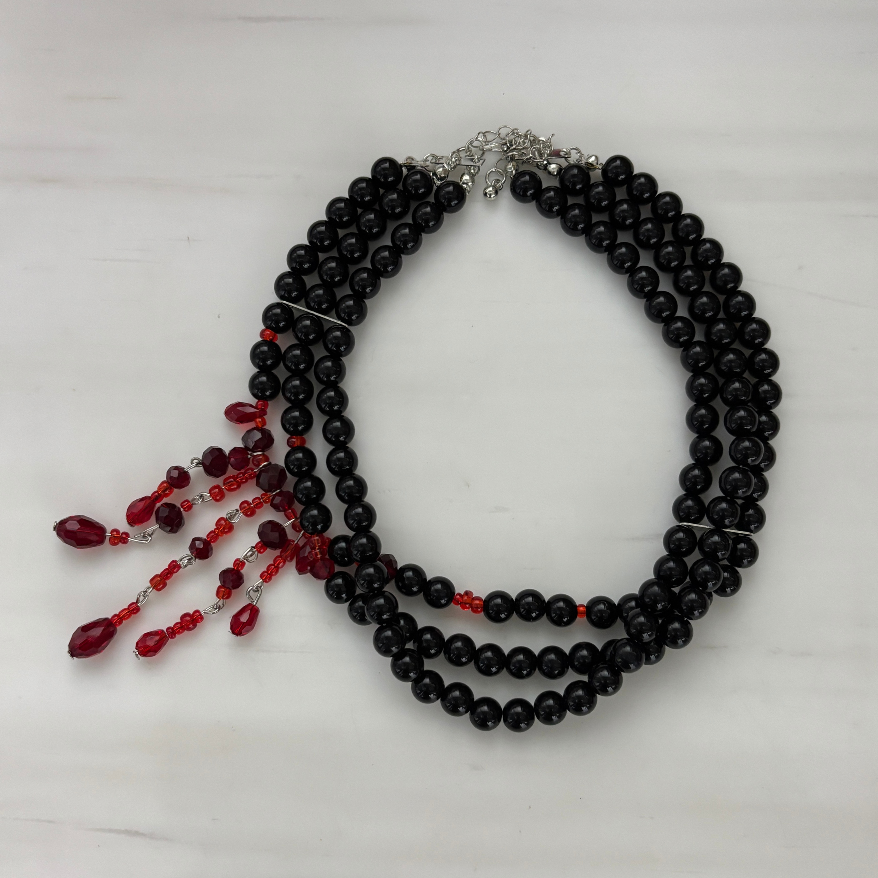 Immortal Beheaded Choker | Blood Drop and Pearl Bead Necklace-Paper & Quartz-The Bullish Store