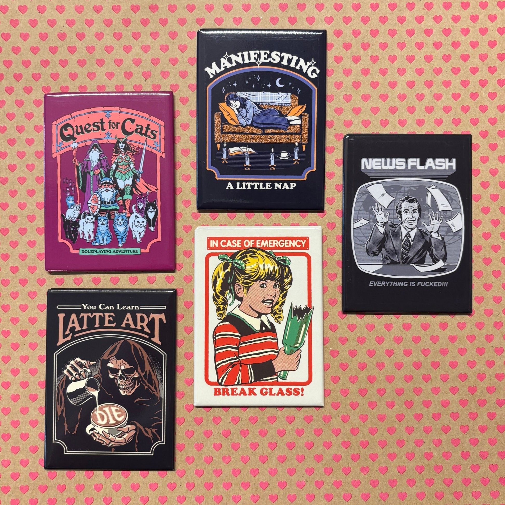 News Flash Everything Is Fucked Refrigerator Magnet | Rectangular Magnetic Surface Decor Art by Steven Rhodes | 2.5" X 3.5"