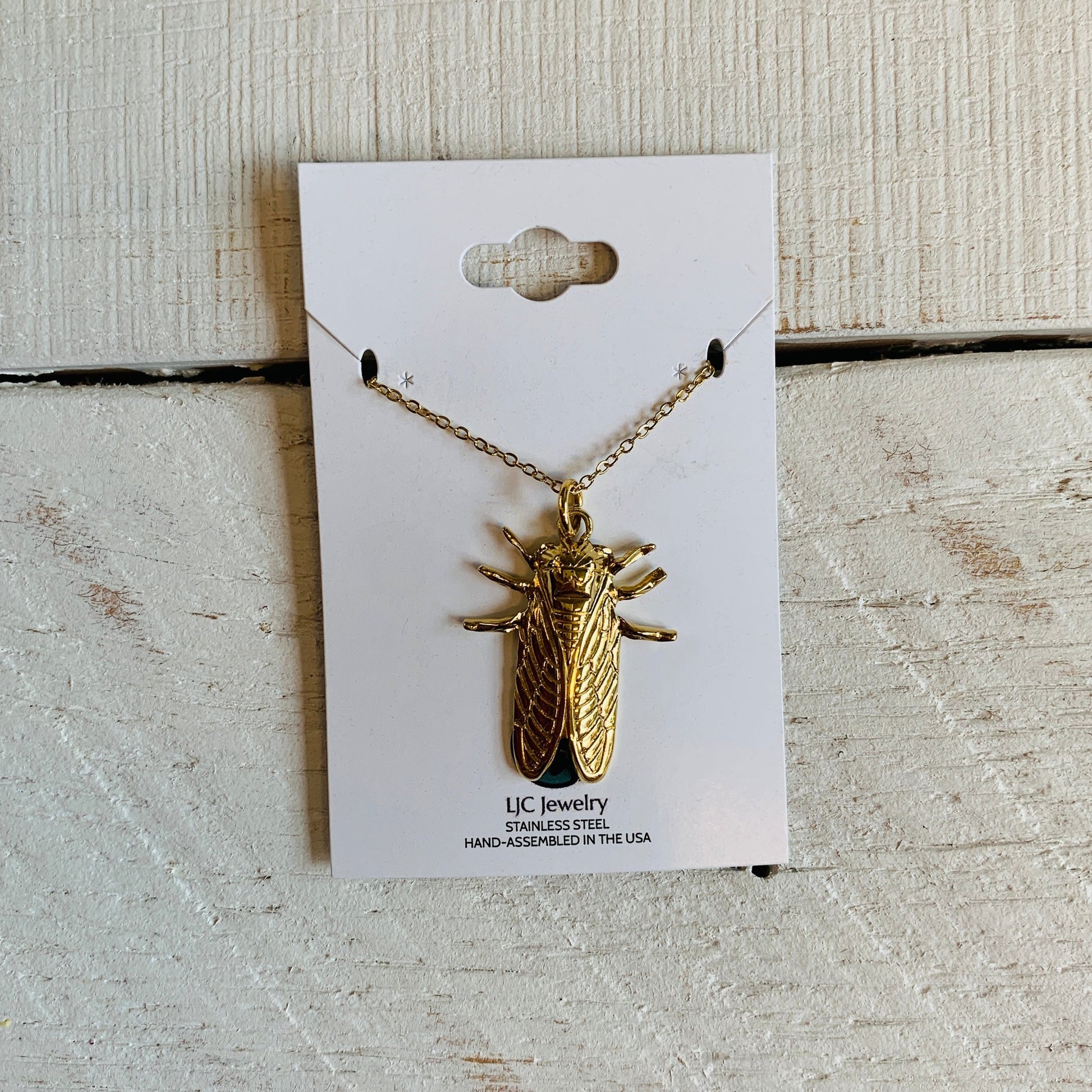 Insect Gold Plated Stainless Steel Necklace | Spooky Gold Pendant on Chain