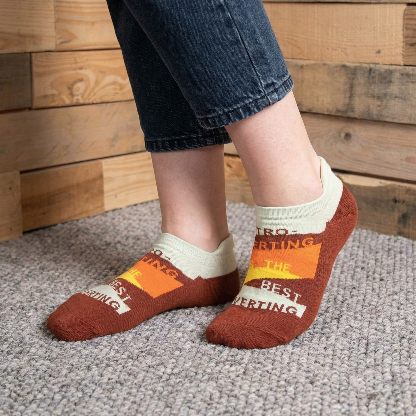 Introverting Is The Best Verting Sneaker Socks [2 Size Options] | BlueQ at GetBullish